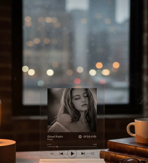 Spotify Pleksi Plak Barkodlu Kişiye Özel Hediye