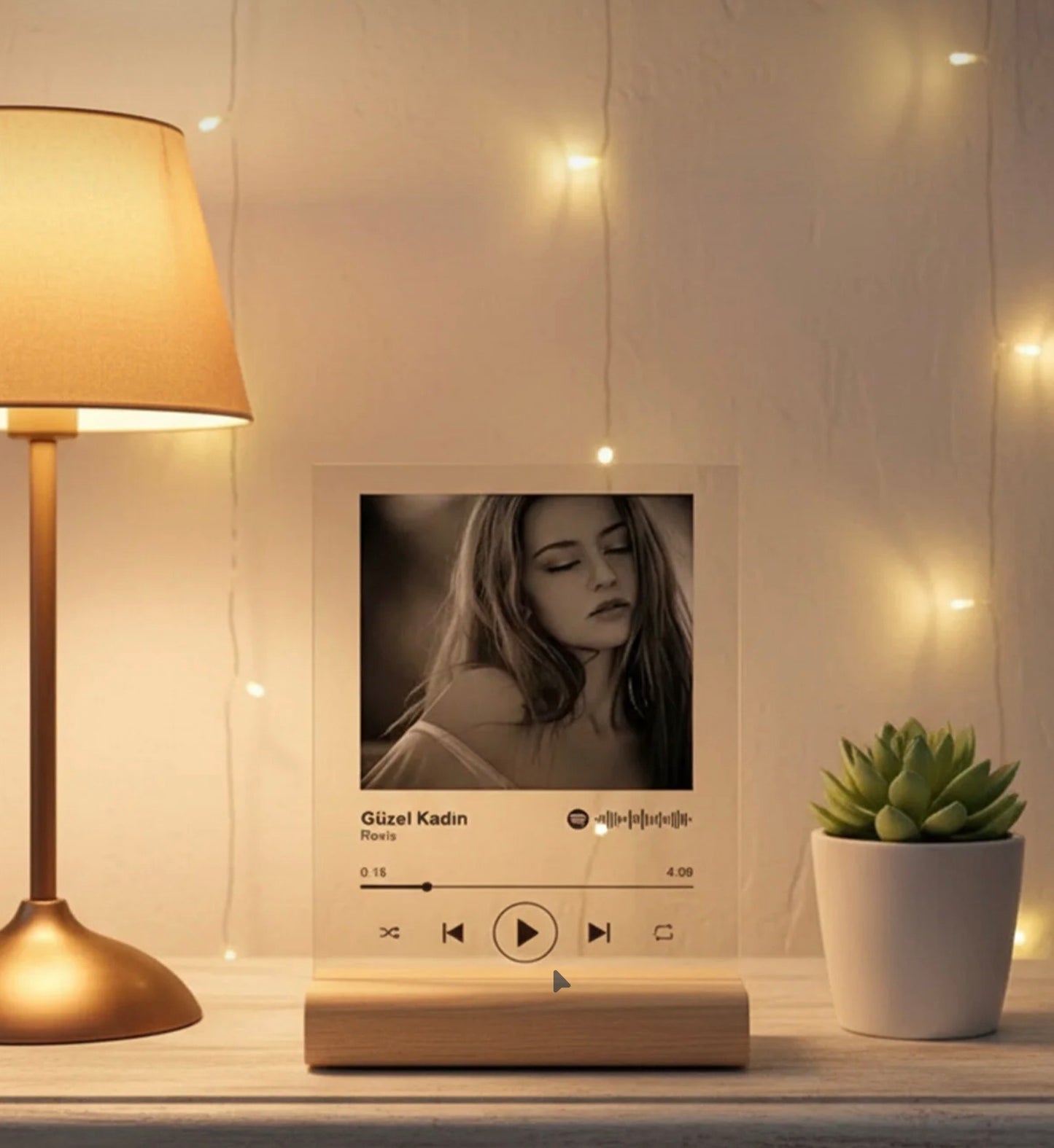 Spotify Pleksi Plak Barkodlu Kişiye Özel Hediye