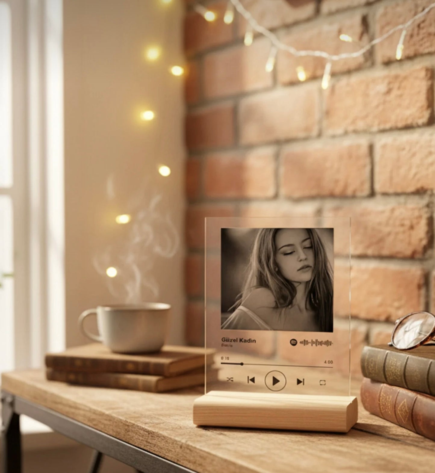 Spotify Pleksi Plak Barkodlu Kişiye Özel Hediye